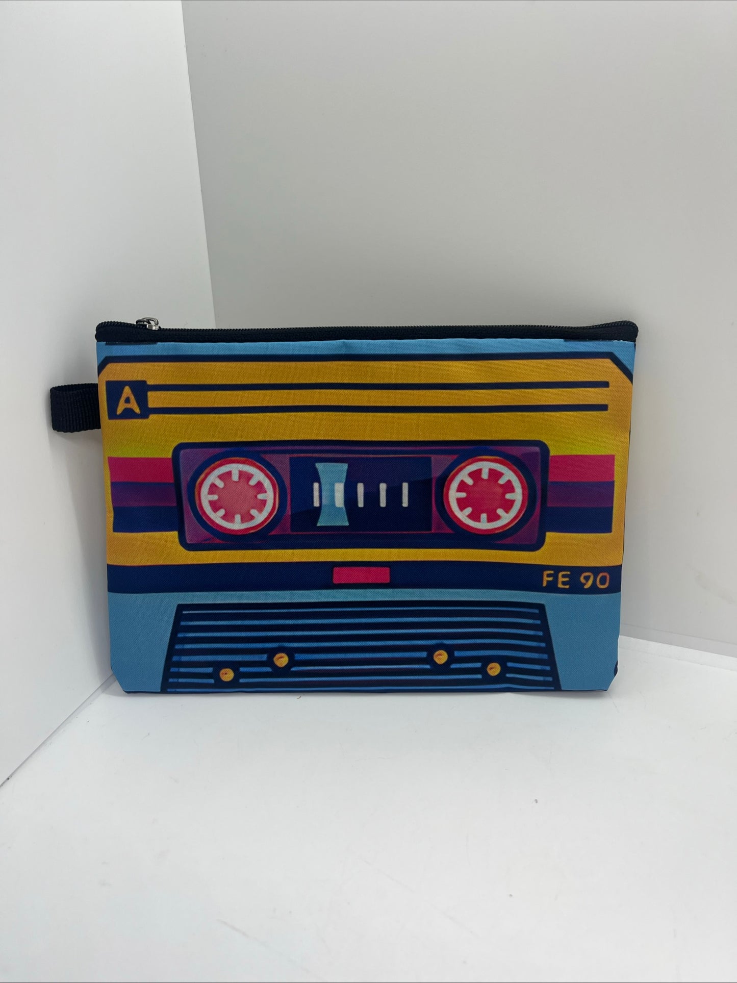 Busta beauty stampa vintage musicassetta astuccio porta Oggetti borsa