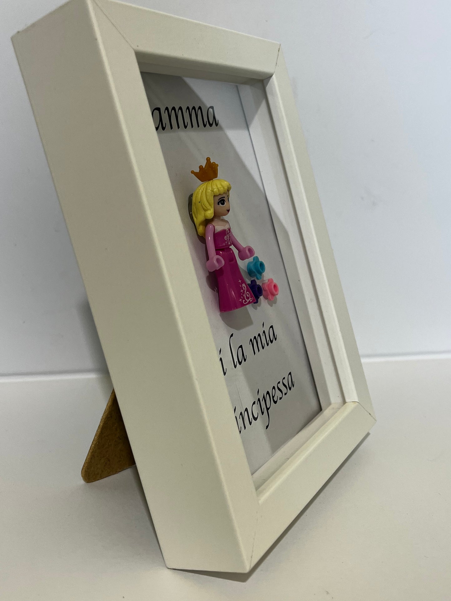 Cornice quadro festa della mamma principessa simil lego