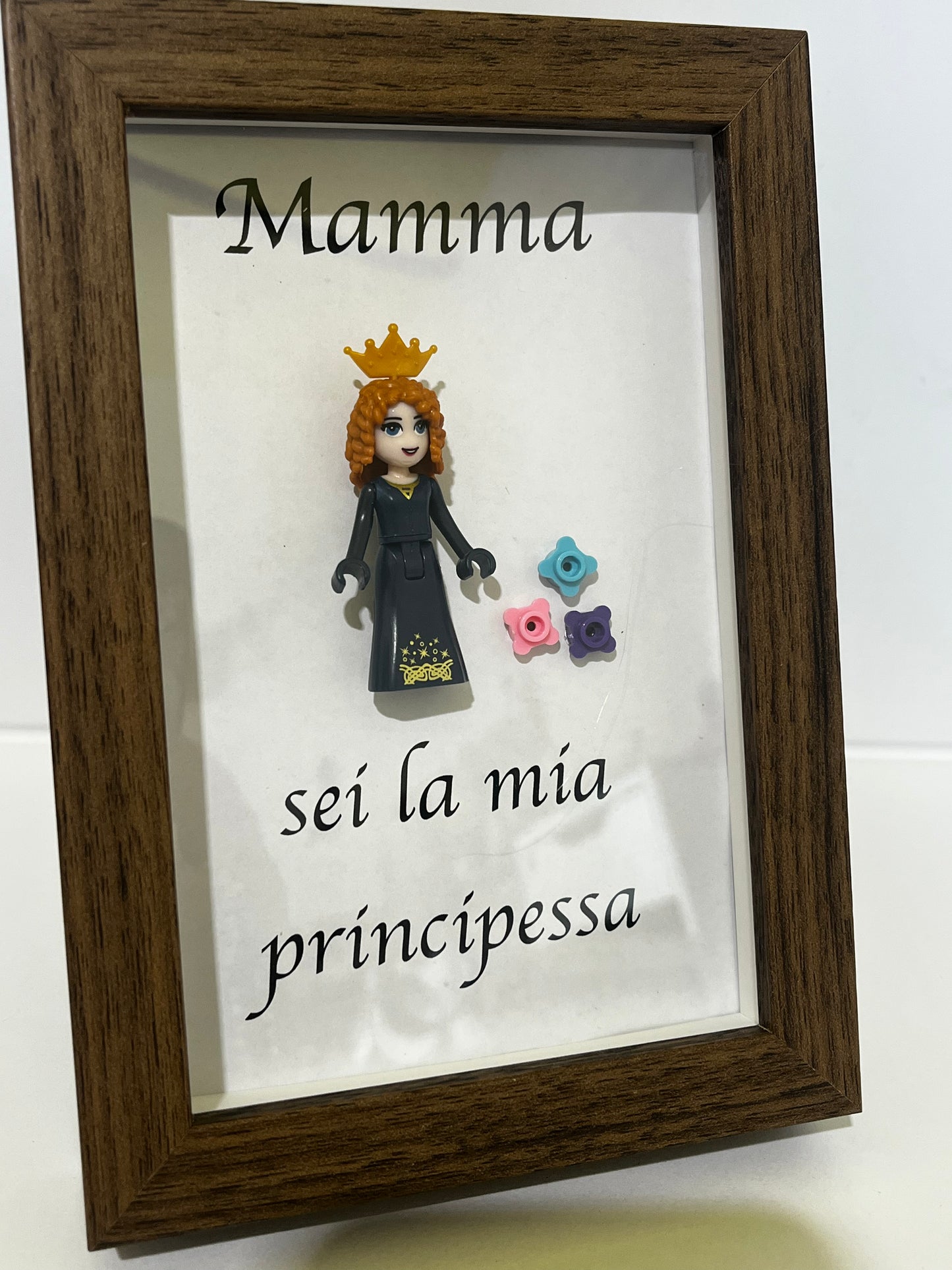 Cornice festa della mamma principessa quadro simil lego