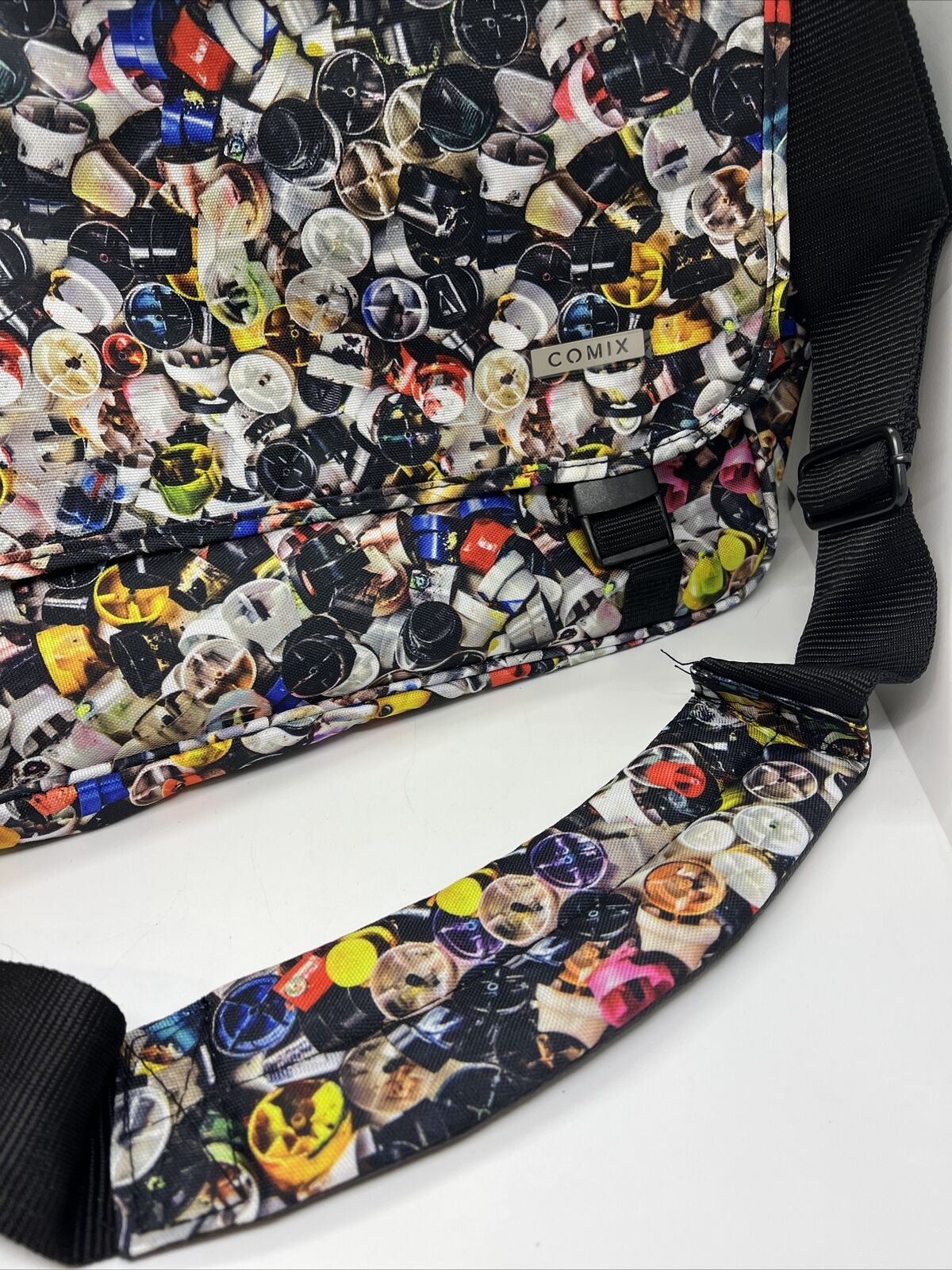 COMIX Borsa A Tracolla Unisex tappi colorati CARTELLA SCUOLA regolabile vacanza