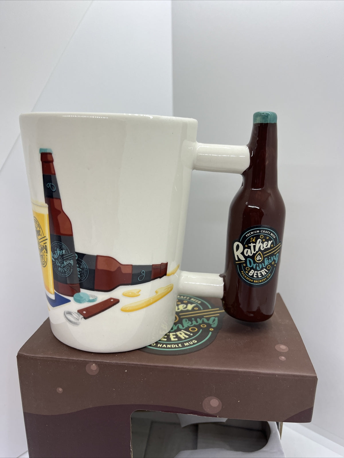 tazza colazione 3d mug bottiglia birra manico beer divertente