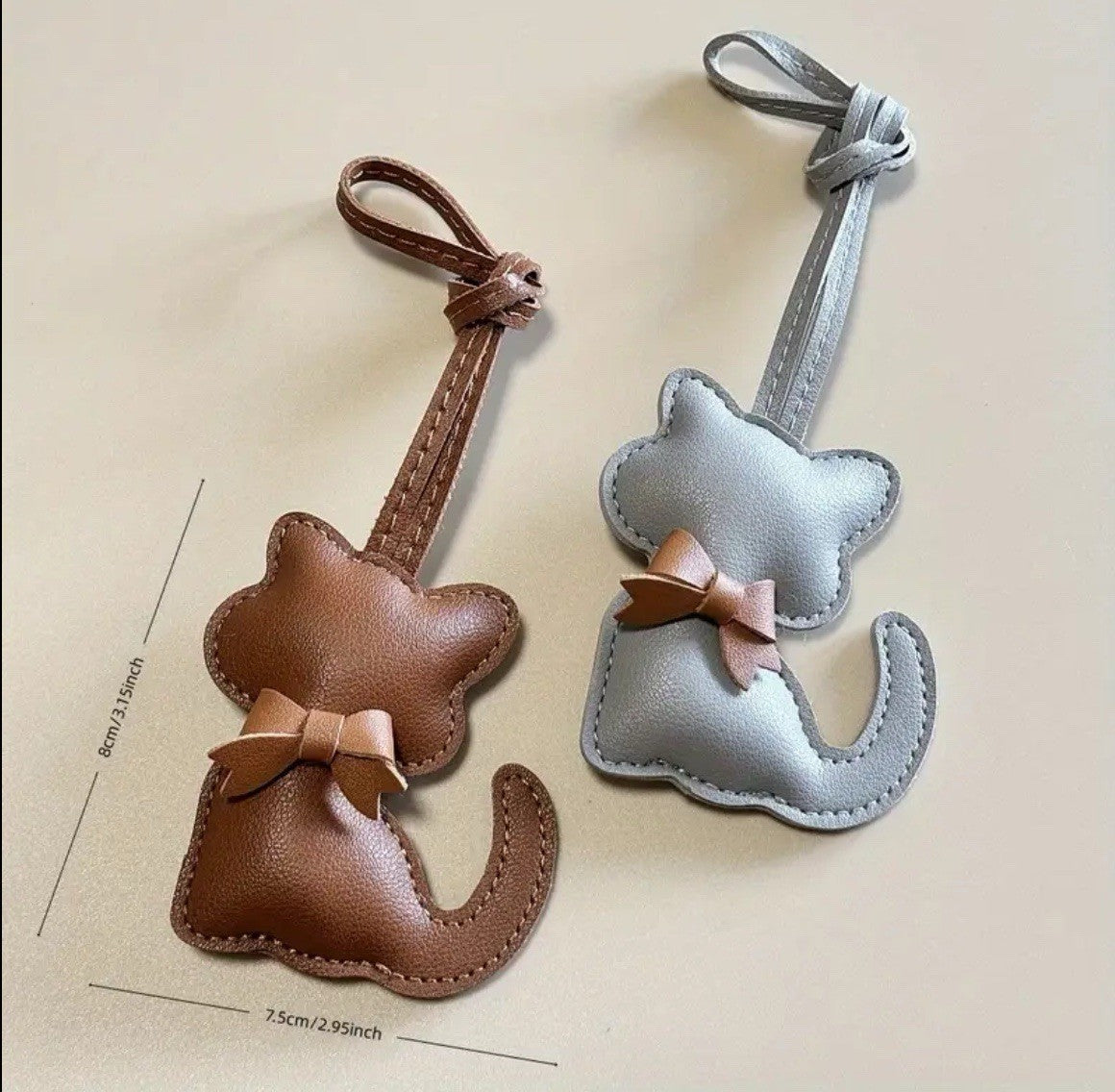 portachiavi charm chiave decorazione borse ciondolo gatto grigio o marrone cat