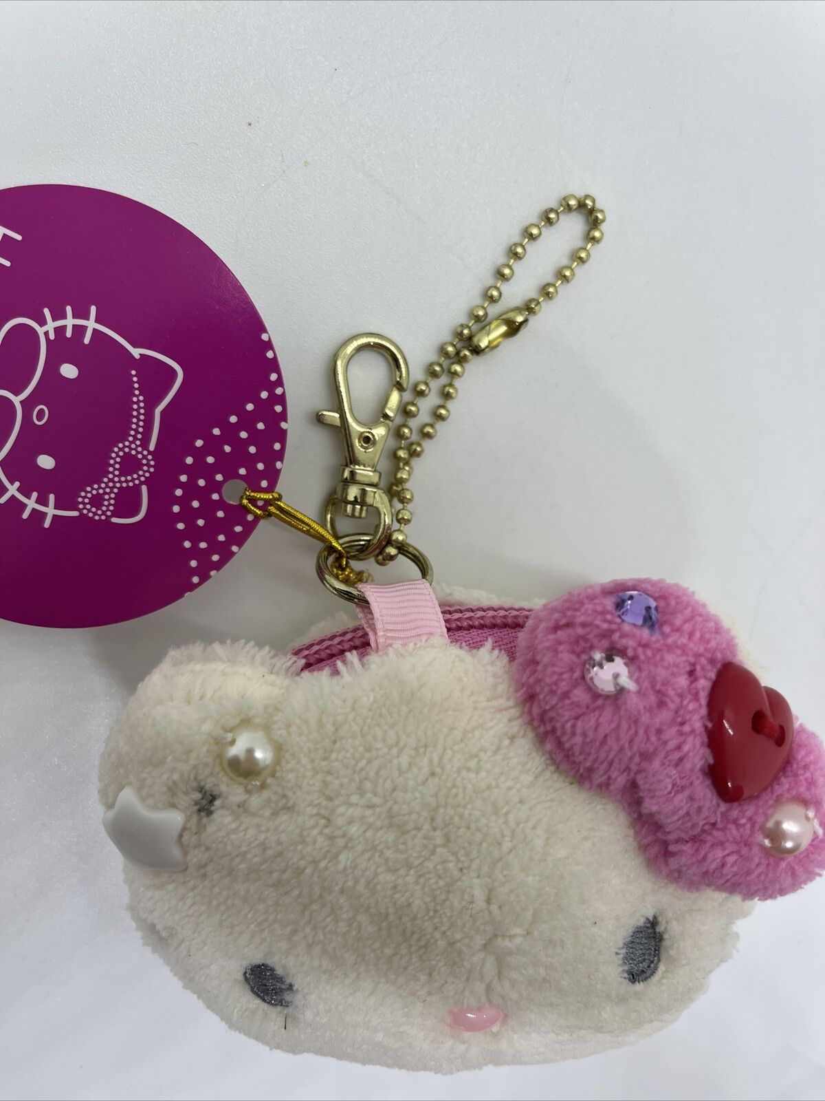 PORTAMONETA HELLO KITTY PELUCHE BORSELLINO 9x8 PORTACHIAVI BORSA