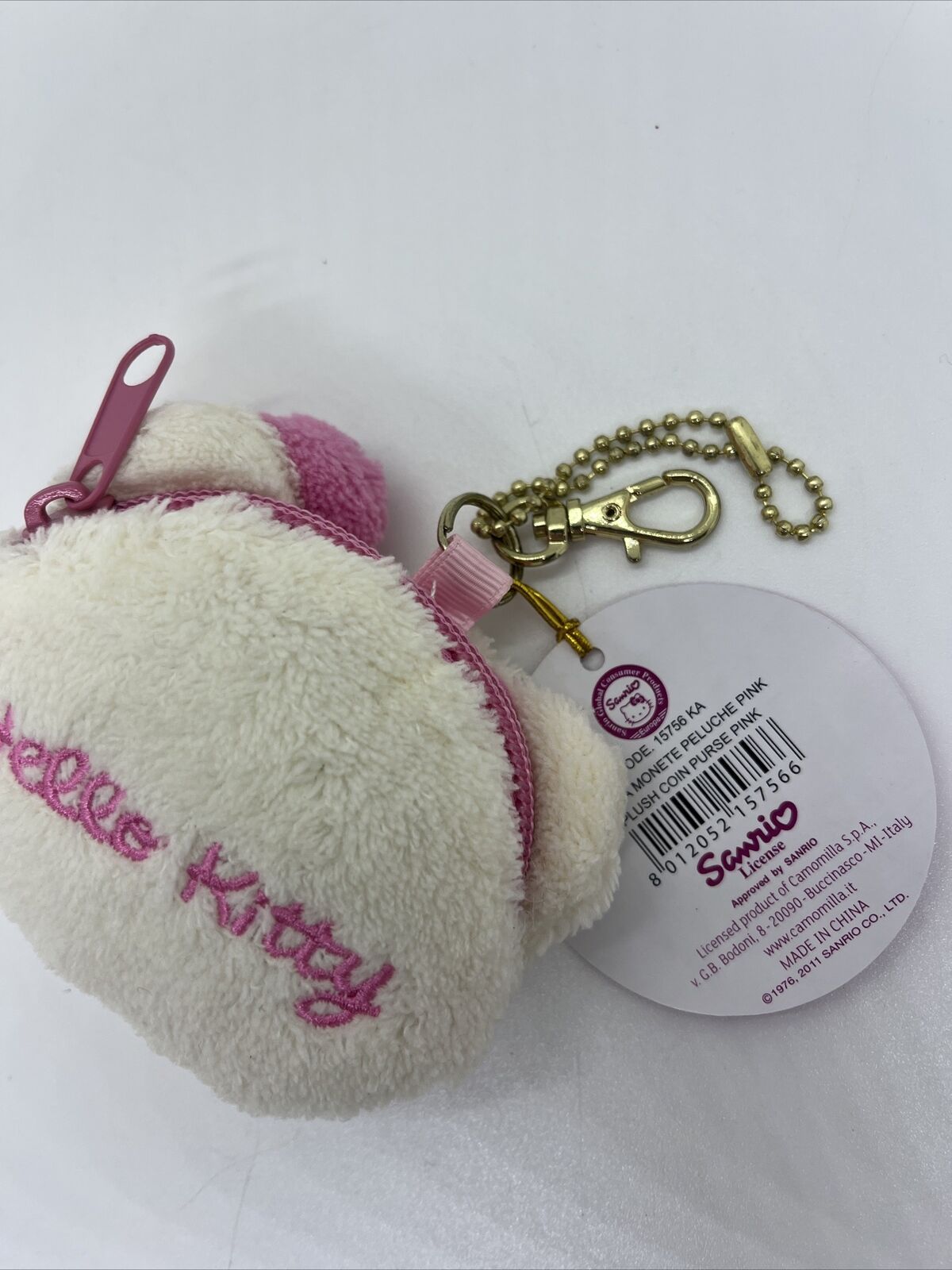 PORTAMONETA HELLO KITTY PELUCHE BORSELLINO 9x8 PORTACHIAVI BORSA