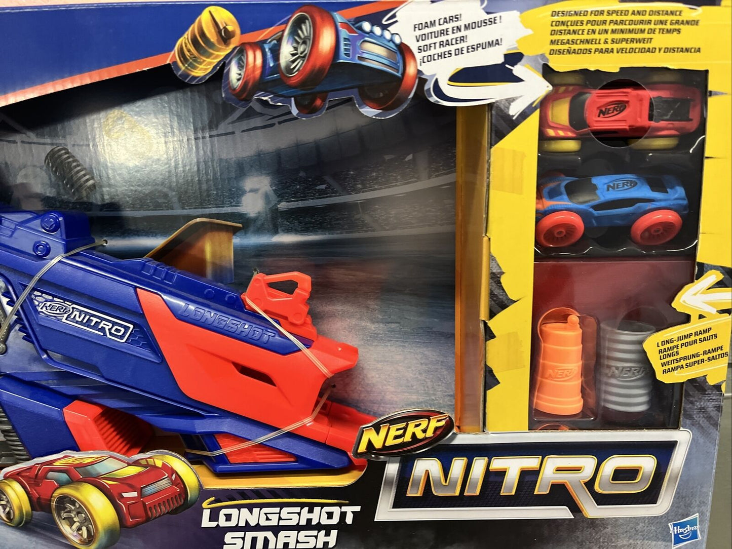 nerf nitro longshot smash spara macchine vetture rampa gioco bambini