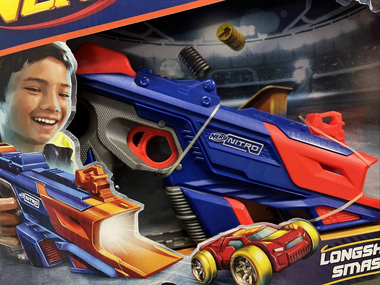 nerf nitro longshot smash spara macchine vetture rampa gioco bambini