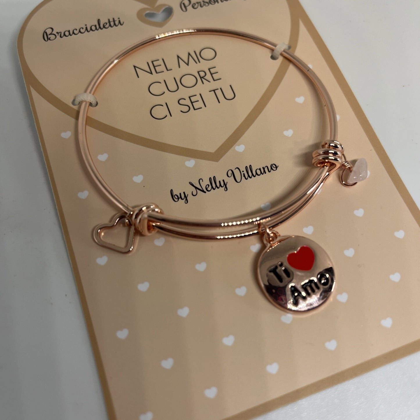 bracciale rigido braccialetto amore love nel mio cuore, ci sei tu, ti amo