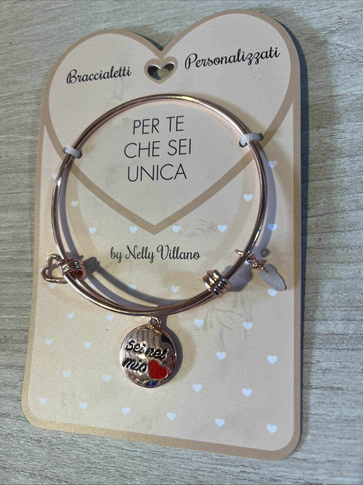 bracciale rigido braccialetto amore love per Te che sei unica cuore amicizia