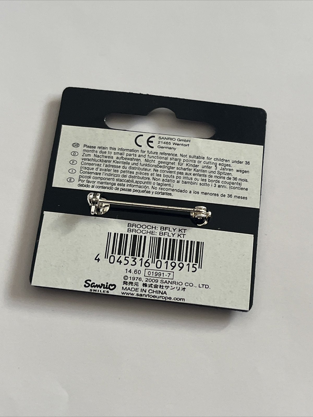 spilla Hello Kitty originale Sanrio strass brillante 4x3