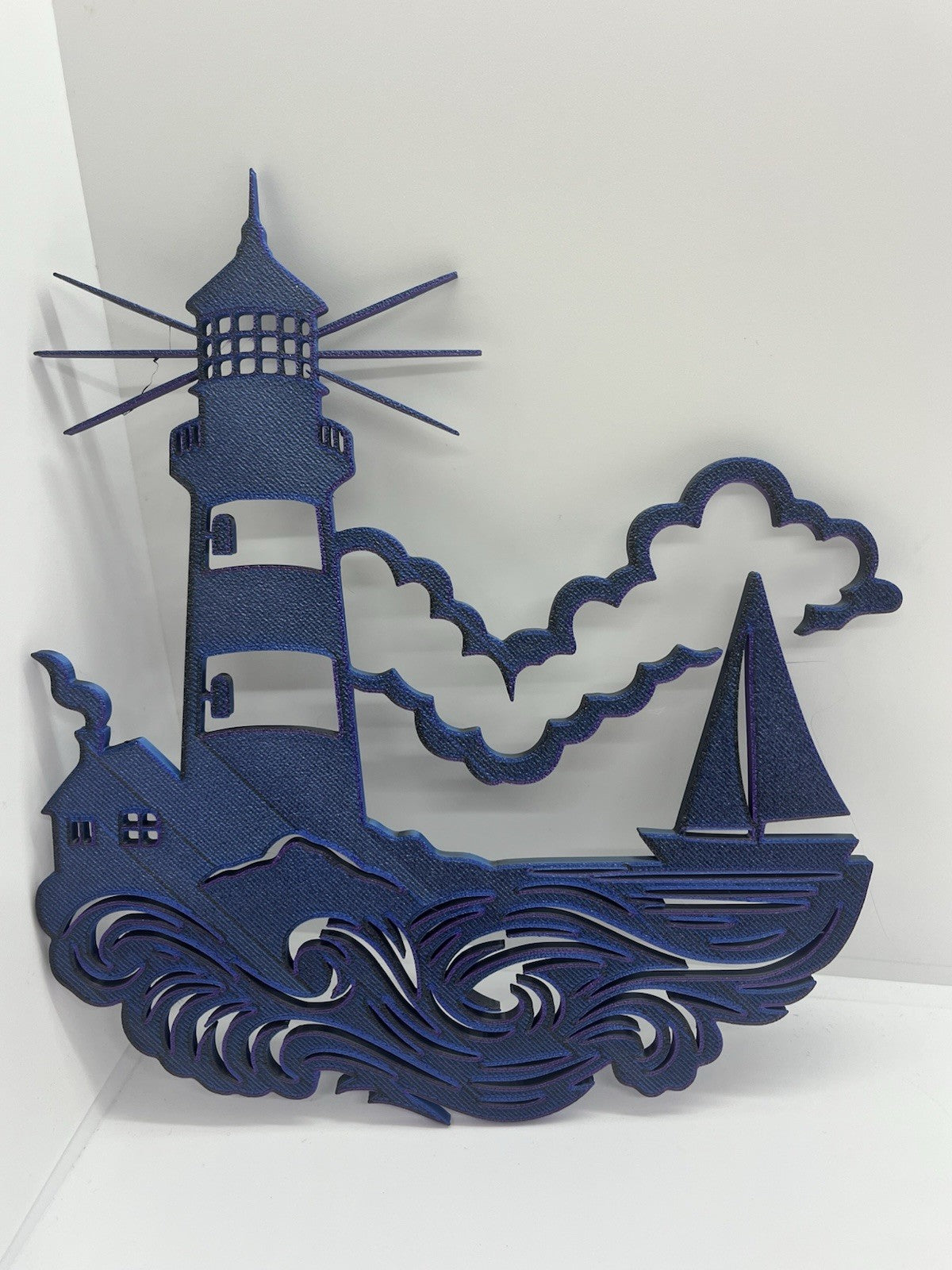 decorazione da parete wall art arte da muro casa faro mare barca PLA cangiante