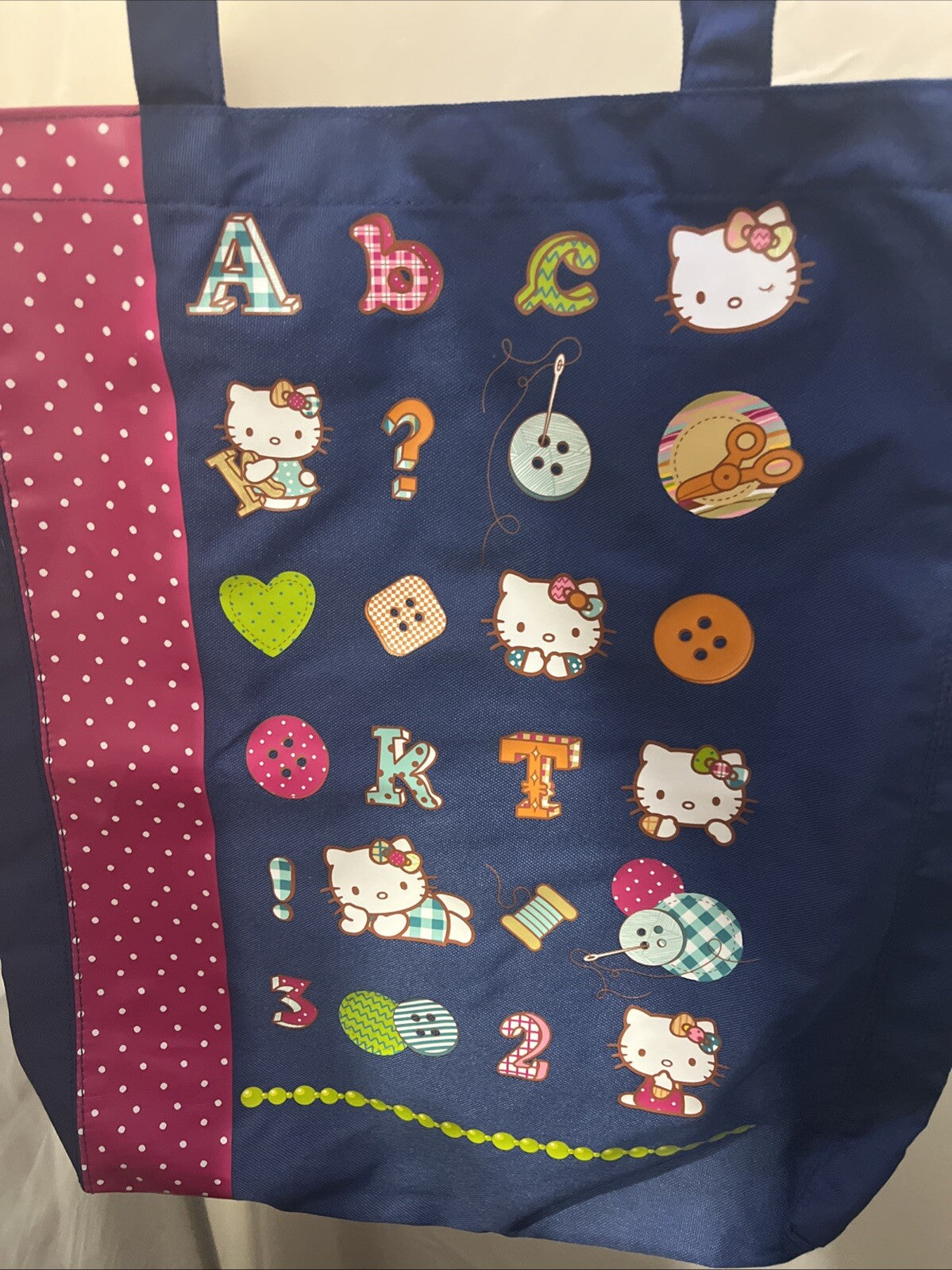 borsa shopper a mano hello Kitty bambina sanrio camomilla 44x39x7 blu