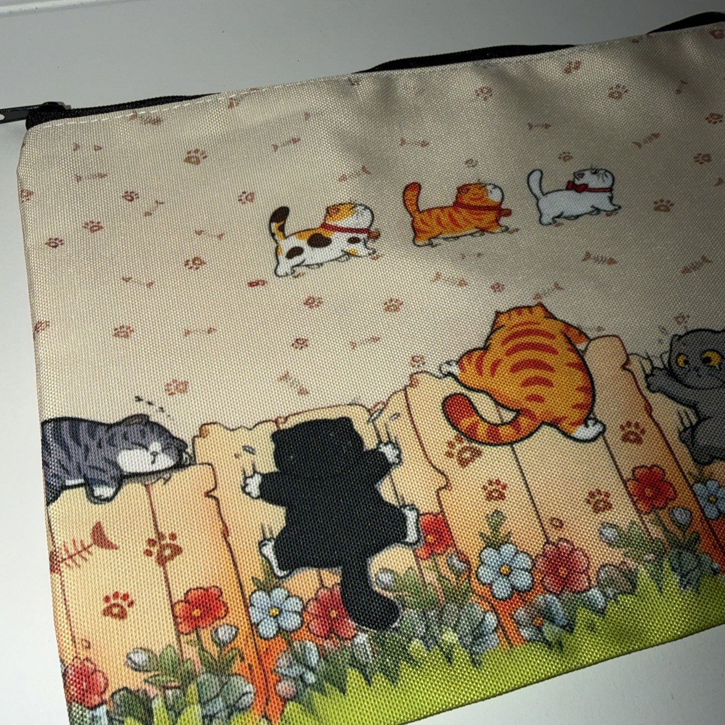 busta porta oggetti beauty pochette da borsa fantasia gatti gatto cats simpatici