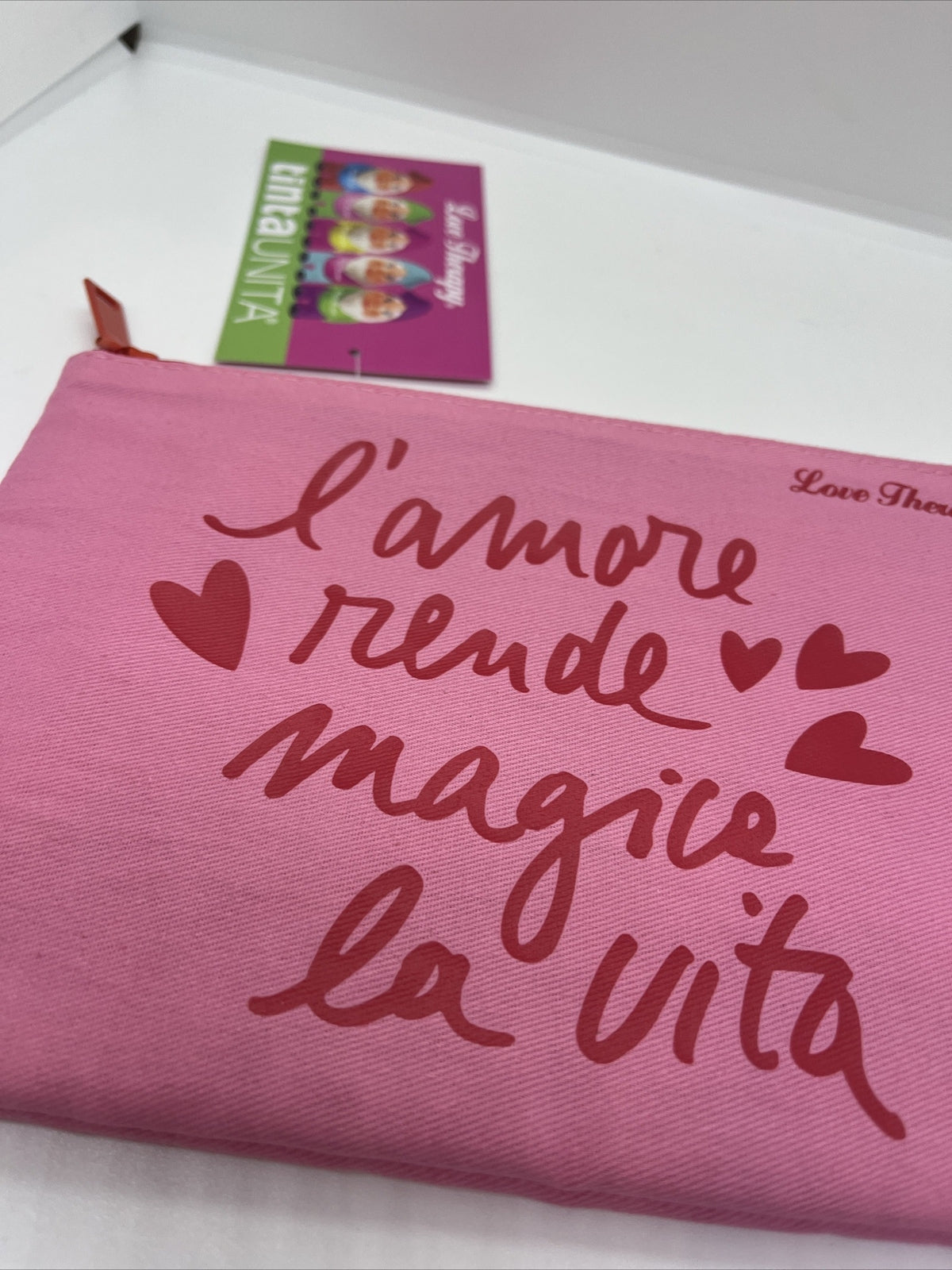 Busta piatta tinta unita Love Therapy pochette porta Oggetti borsa 23x16 stoffa