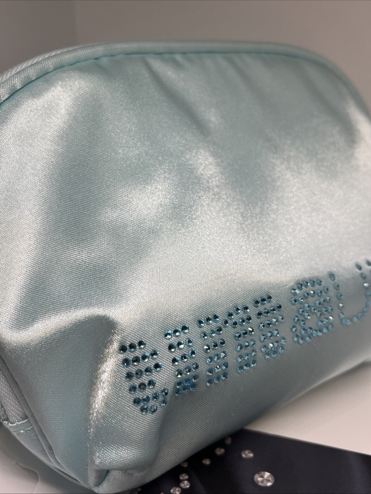 Busta tinta unita Crystal celeste beauty Pochette porta Oggetti borsa 21x13x8