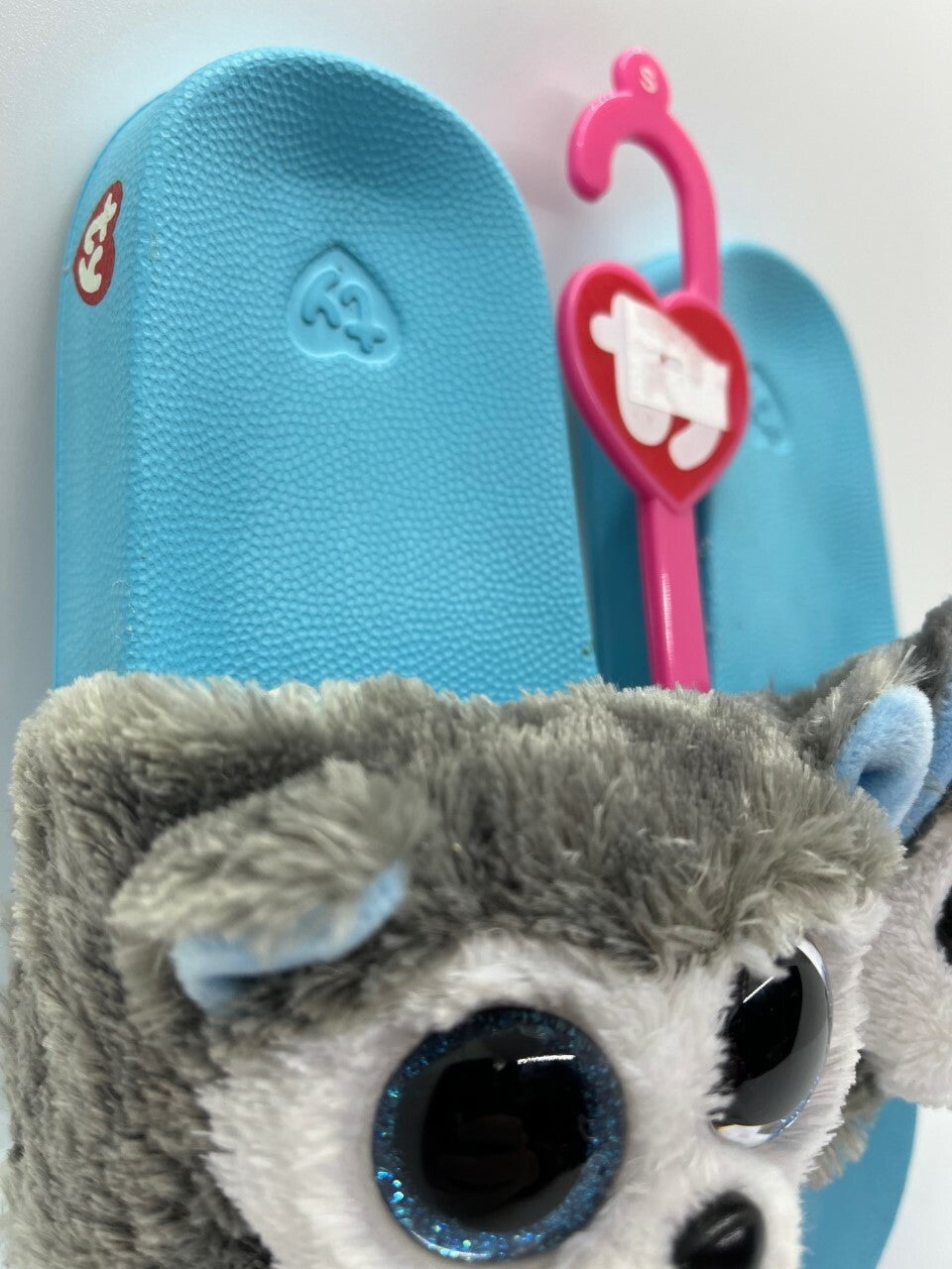 Ciabatte gomma e peluche TY Slush il cane Husky NUMERO 30