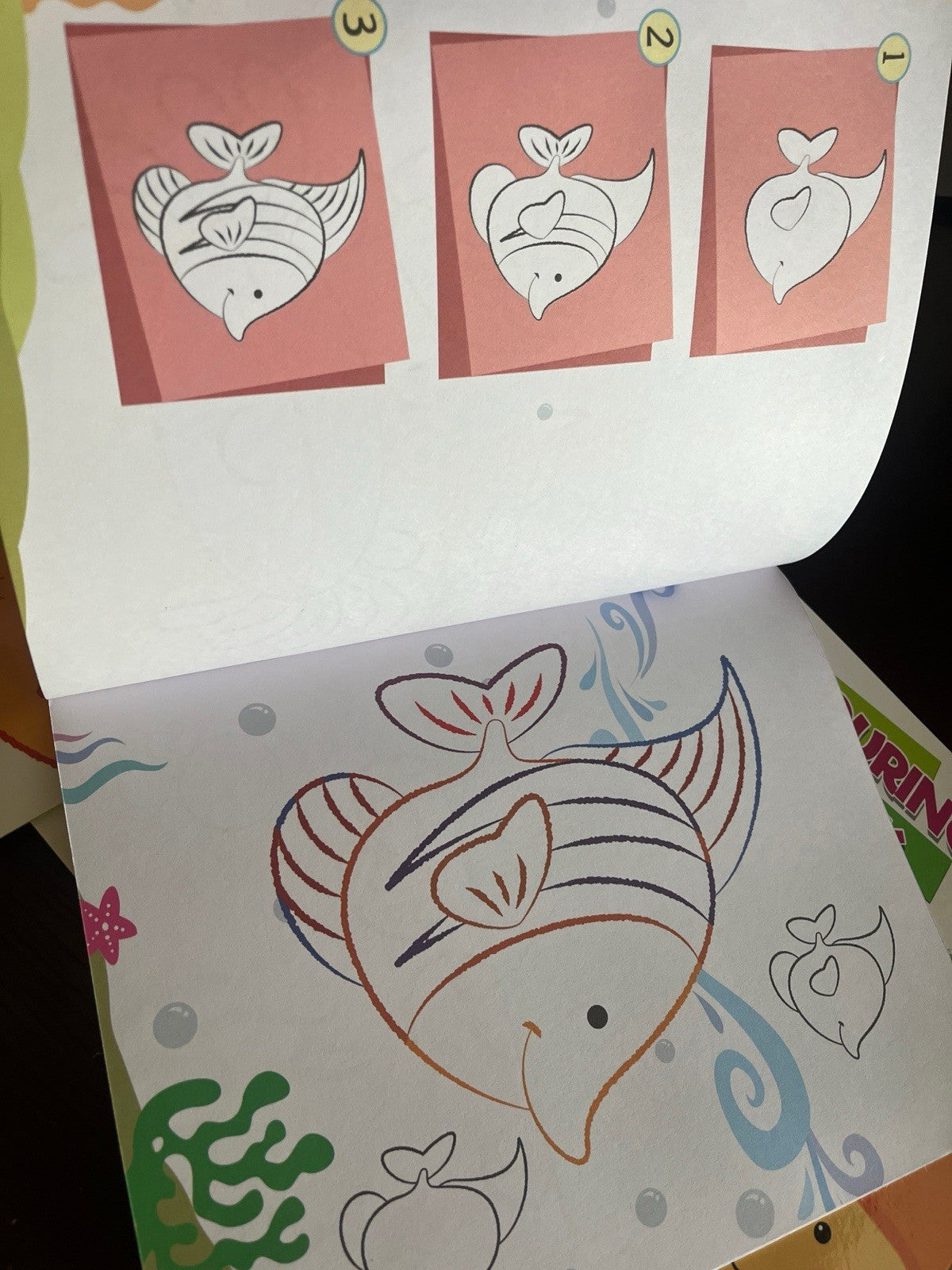 album A4 librino da colorare impara a disegnare + adesivi crea bambini