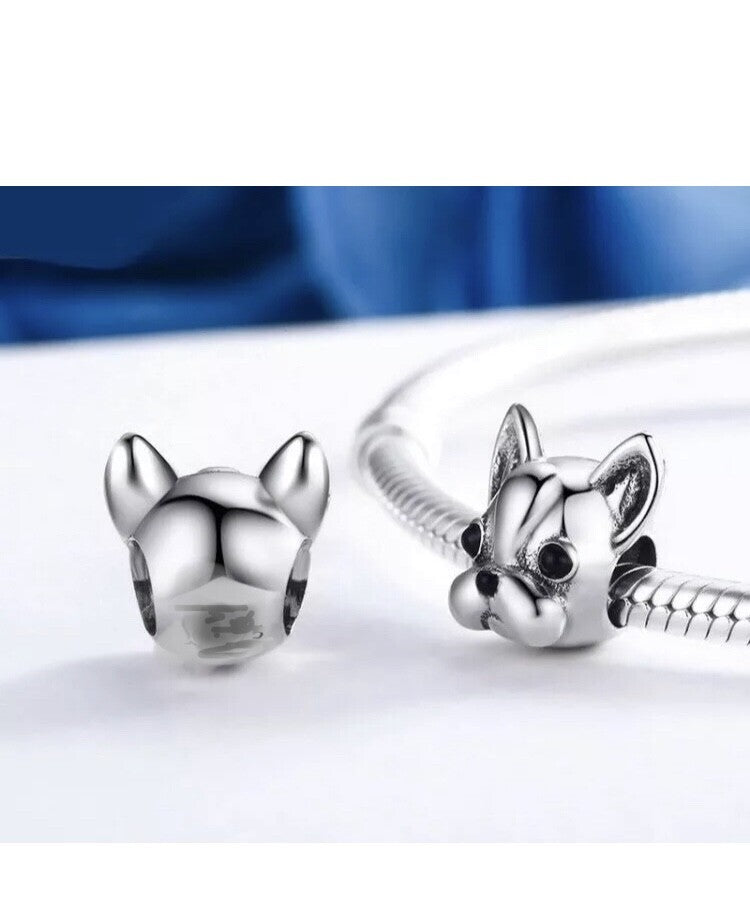 CIONDOLO CHARM BULL DOG FRANCESE BULLDOG FRENCH MISURA BRACCIALE