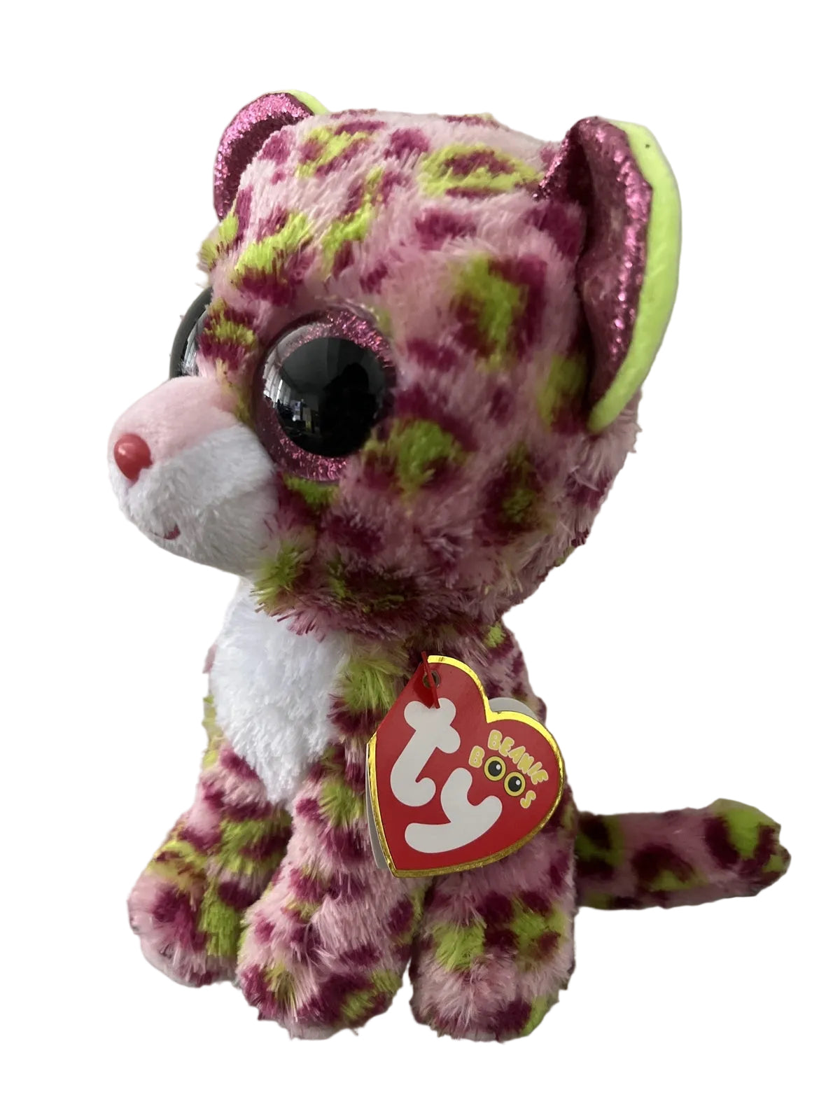 PELUCHE TY BEANIE BOOS LEOPARDO LEONCINO MULTICOLOR 15 CM 9 LUGLIO LAINEY GLITTER
