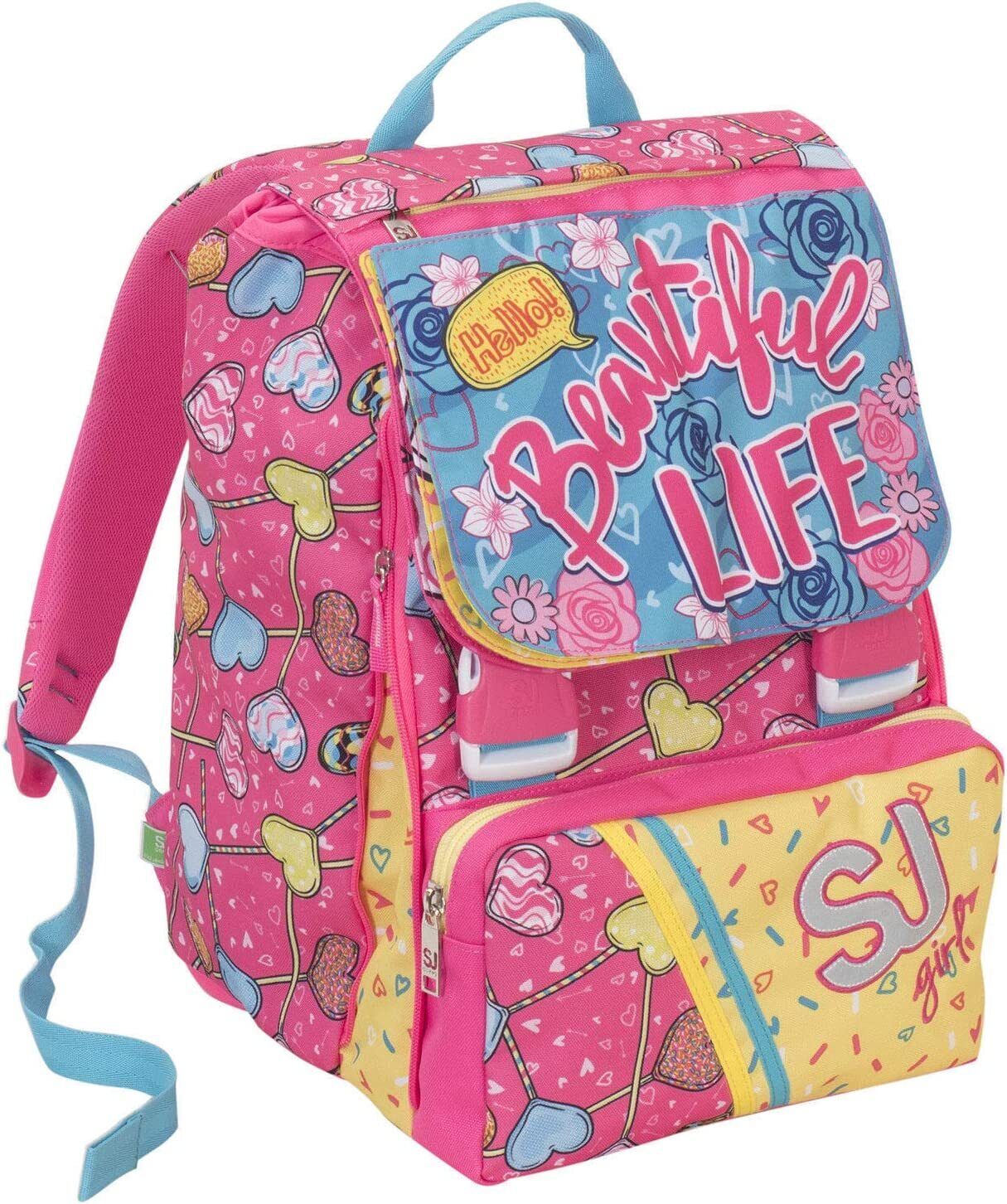 ZAINO SCUOLA SJ GANG SDOPP GIRL FLIP CARTELLA ESTENSIBILE PRETTY ELEMENTARI