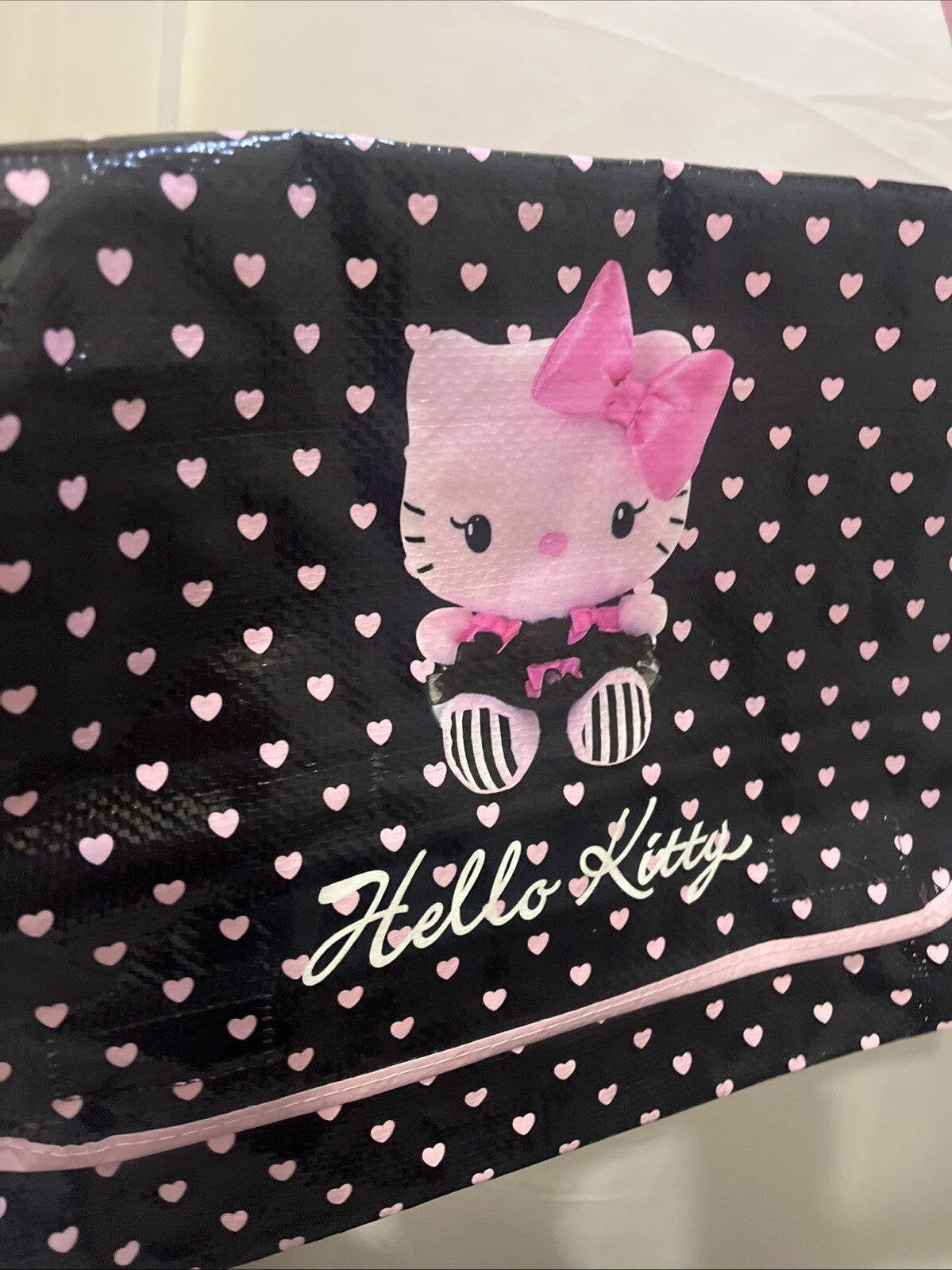 borsa shopper tracolla e spalla hello Kitty sanrio pvc nero 28x35x8