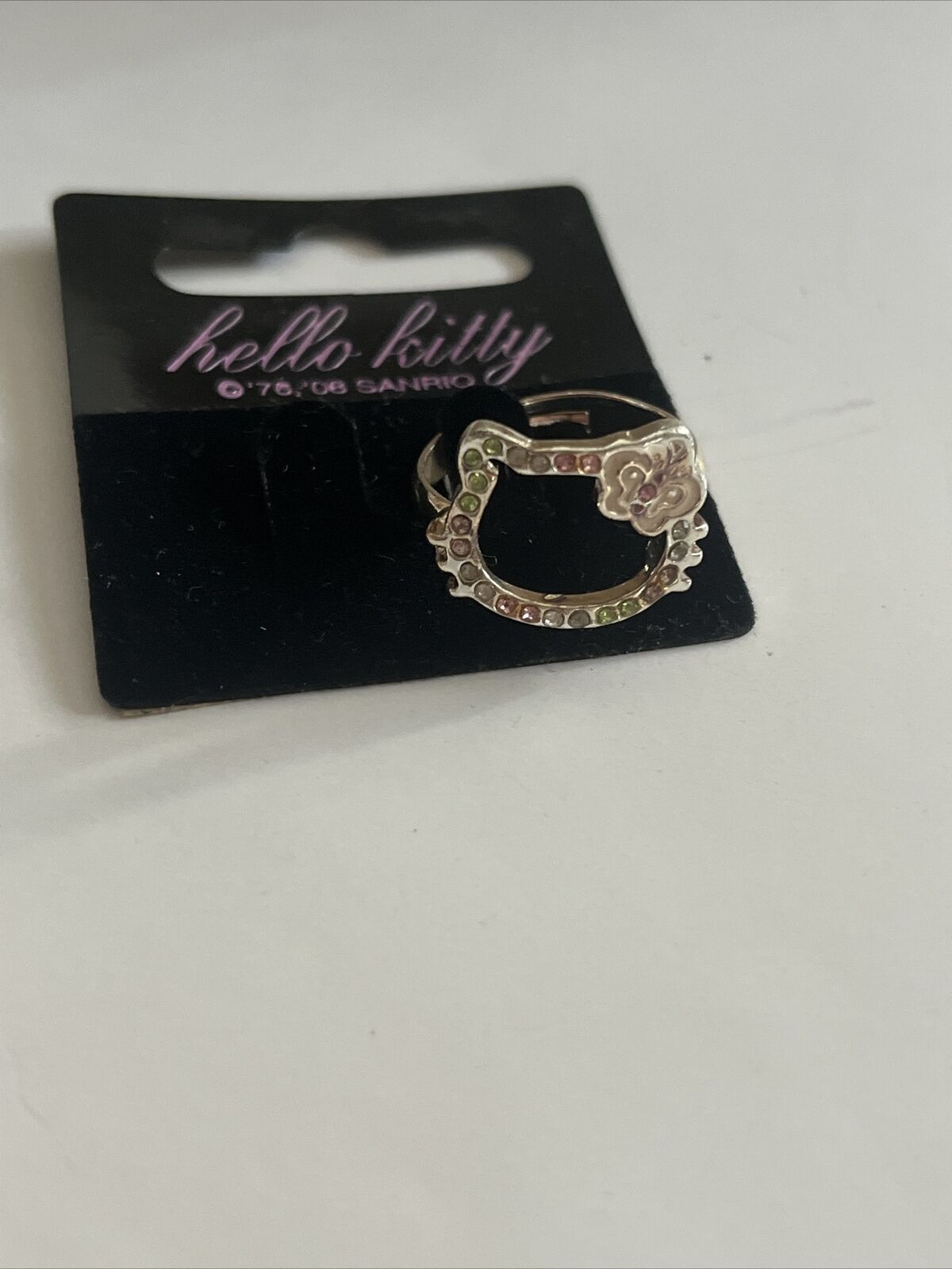 anello Hello Kitty originale sanrio bigiotteria regolabile con brillantini