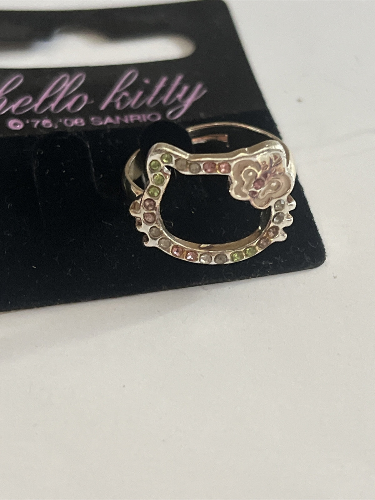 anello Hello Kitty originale sanrio bigiotteria regolabile con brillantini