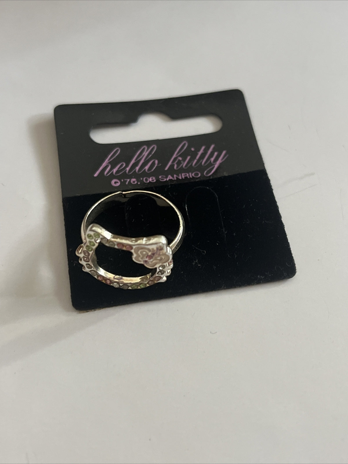 anello Hello Kitty originale sanrio bigiotteria regolabile con brillantini