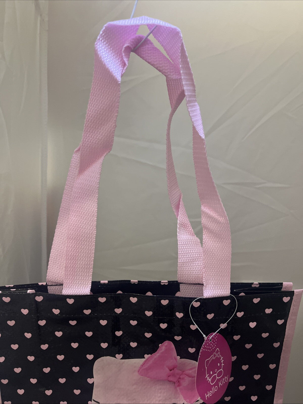 borsa shopper a mano hello Kitty bambina sanrio pvc nero 33x30x10