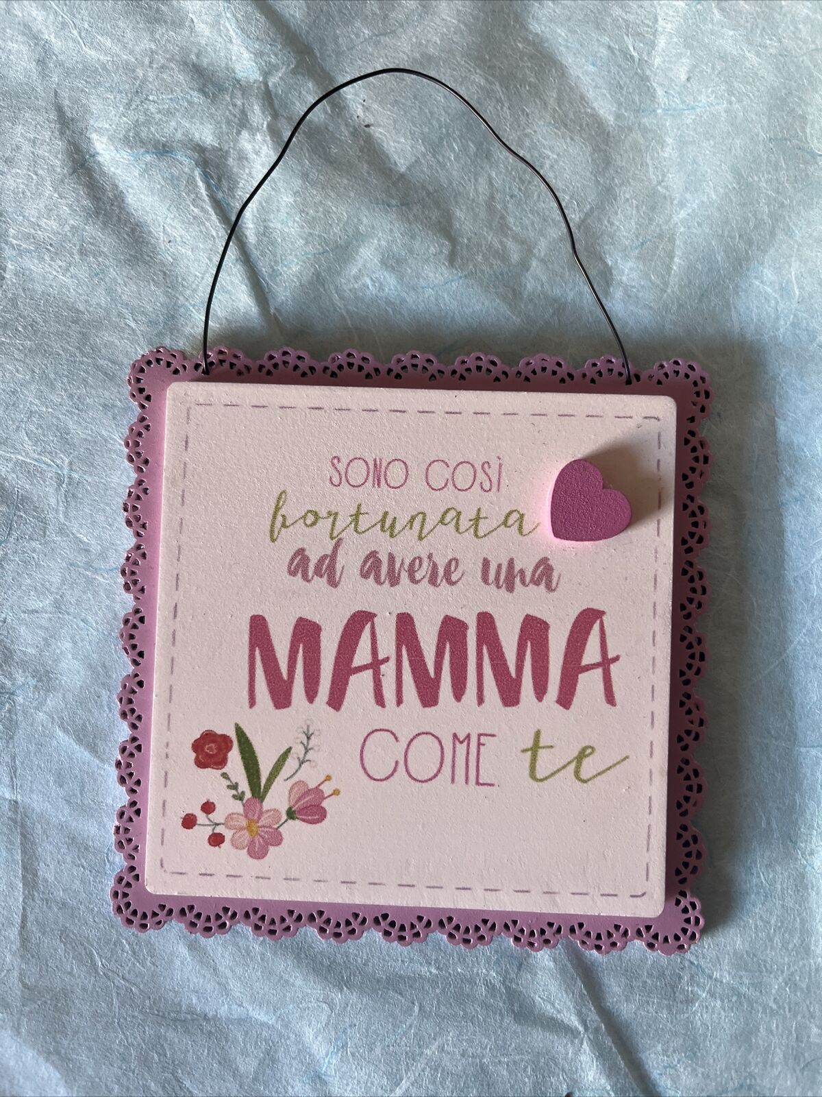 decorazione regalo festa della mamma da appendere 10x10 Cm