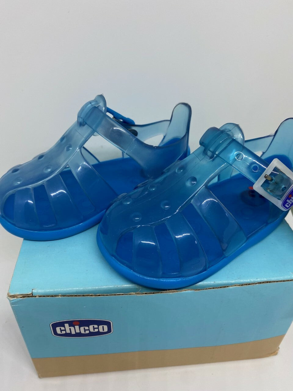 SANDALI RAGNETTO GOMMA MORBIDI CHICCO BLU BAMBINI MARE SPIAGGIA PISCINA BIMBO