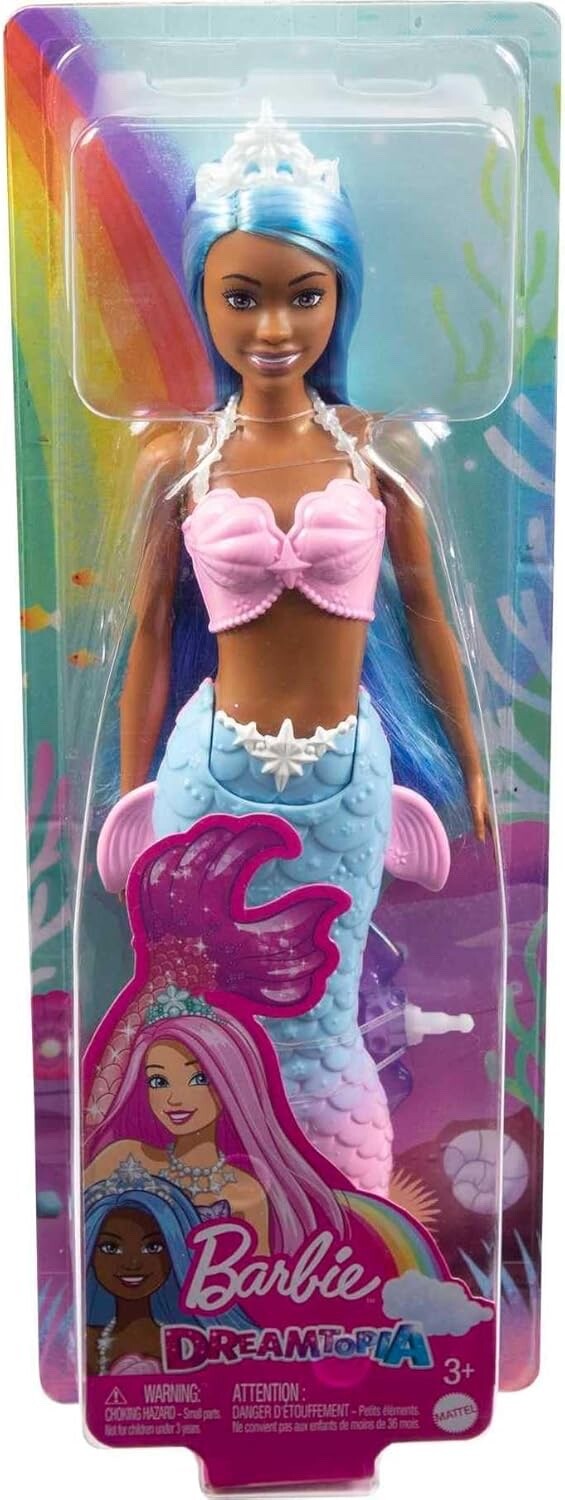 Barbie Dreamtopia Sirena capelli blu con coda colorata HGR12 gioco Mattel