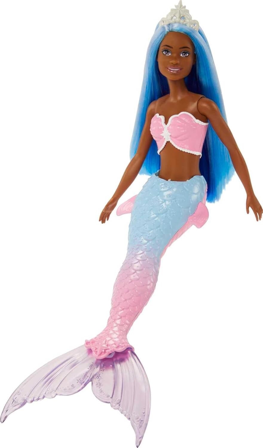 Barbie Dreamtopia Sirena capelli blu con coda colorata HGR12 gioco Mattel