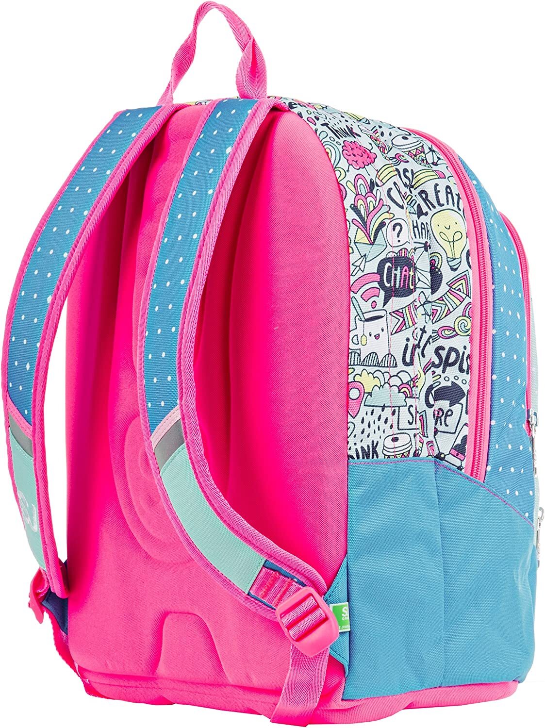 ZAINO SCUOLA SJ GANG GIRL ELEMENTARI TONDO MAXI ROSA AZZURRO BAMBINA