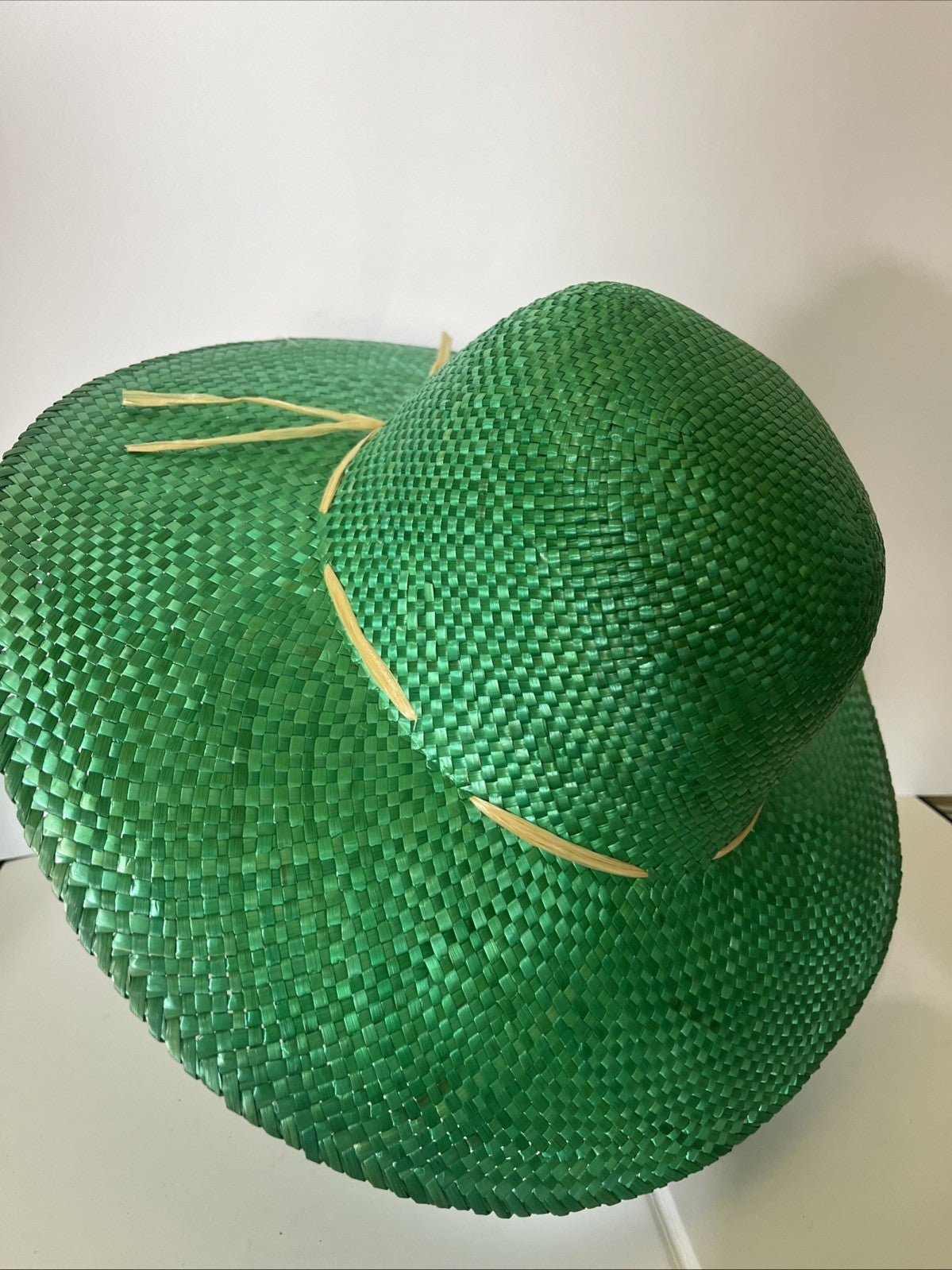 CAPPELLO PAGLIA VERDE SOLE GIARDINAGGIO DONNA PASSEGGIO MARE TG UNICA