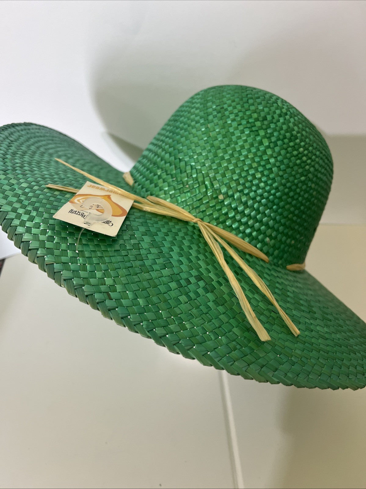 CAPPELLO PAGLIA VERDE SOLE GIARDINAGGIO DONNA PASSEGGIO MARE TG UNICA