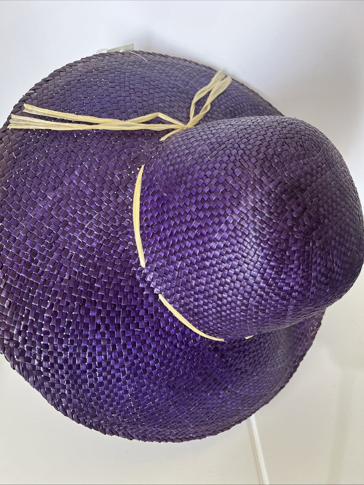 CAPPELLO PAGLIA VIOLA SOLE GIARDINAGGIO DONNA PASSEGGIO MARE TG UNICA