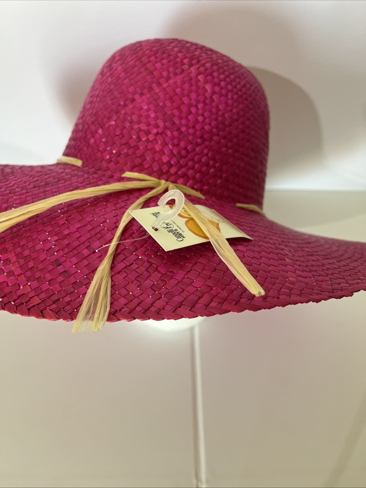 CAPPELLO PAGLIA ROSA ACCESO SOLE GIARDINAGGIO DONNA PASSEGGIO MARE TG UNICA
