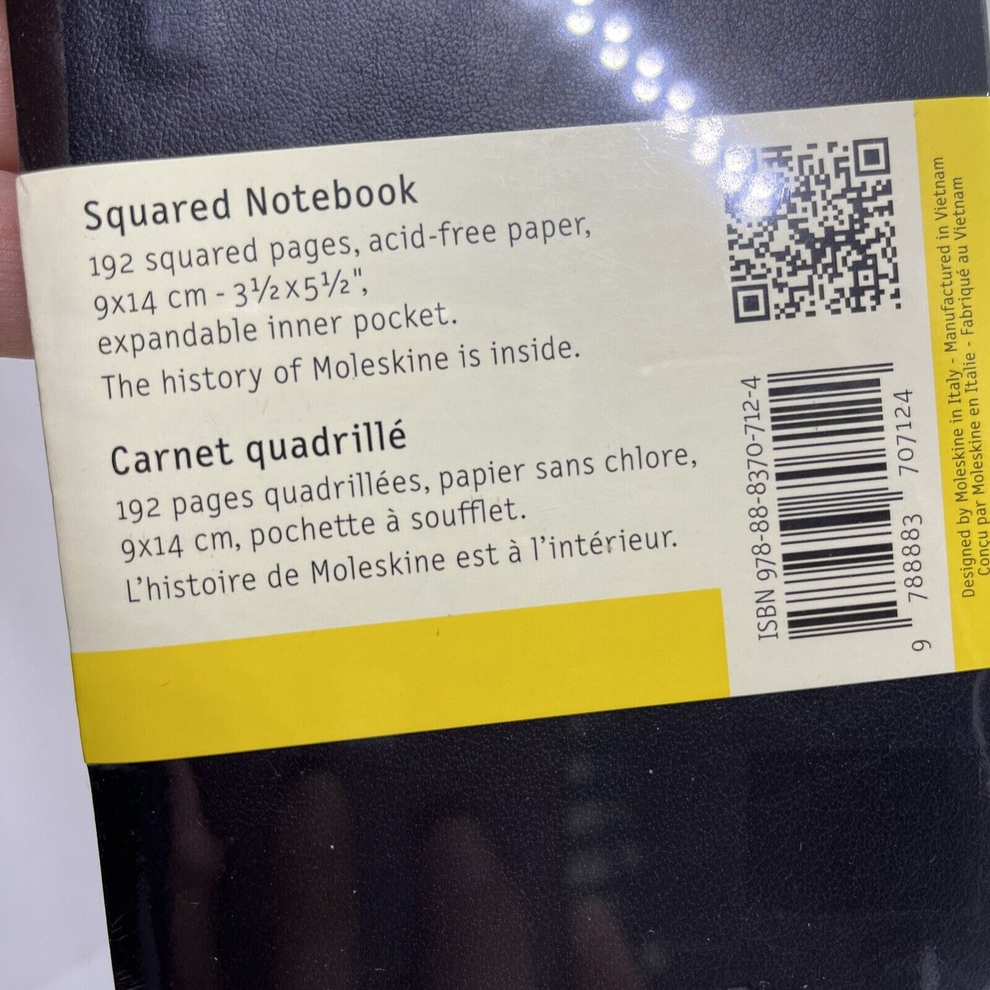 AGENDA RULED NOTEBOOK MOLESKINE CLASSIC 9X14 192 PAG QUADRETTI COPERTINA SOFT