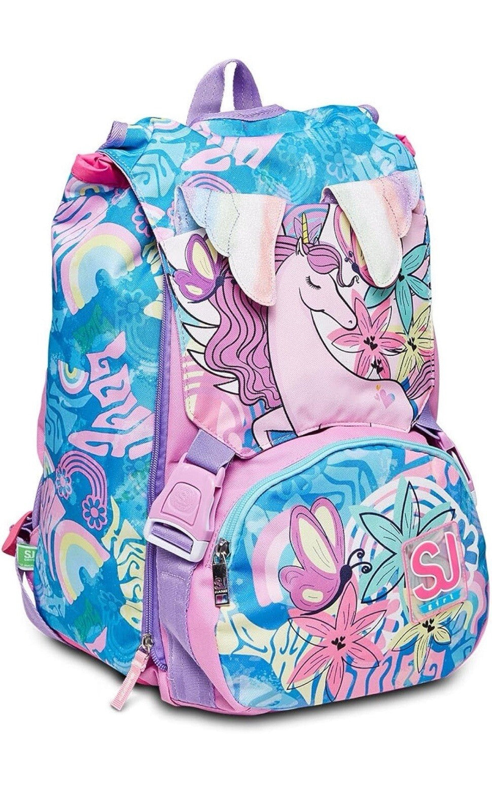 zaino scuola seven Sj girl unicorno Air Push azione movimento