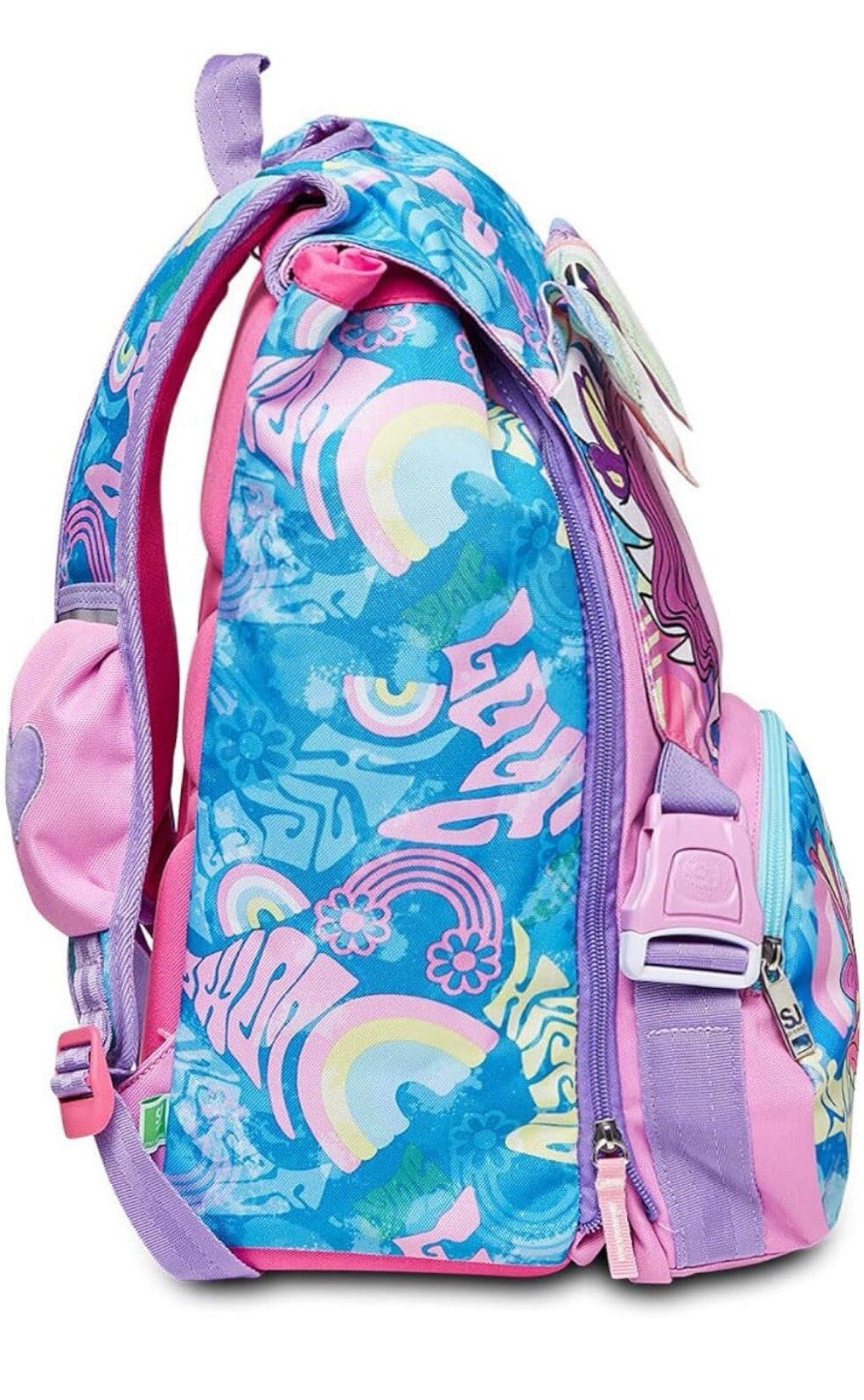 zaino scuola seven Sj girl unicorno Air Push azione movimento
