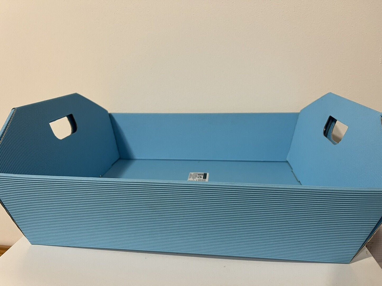 vassoio cesto in cartone porta bomboniere evento bambino festa 43x35x10 celeste