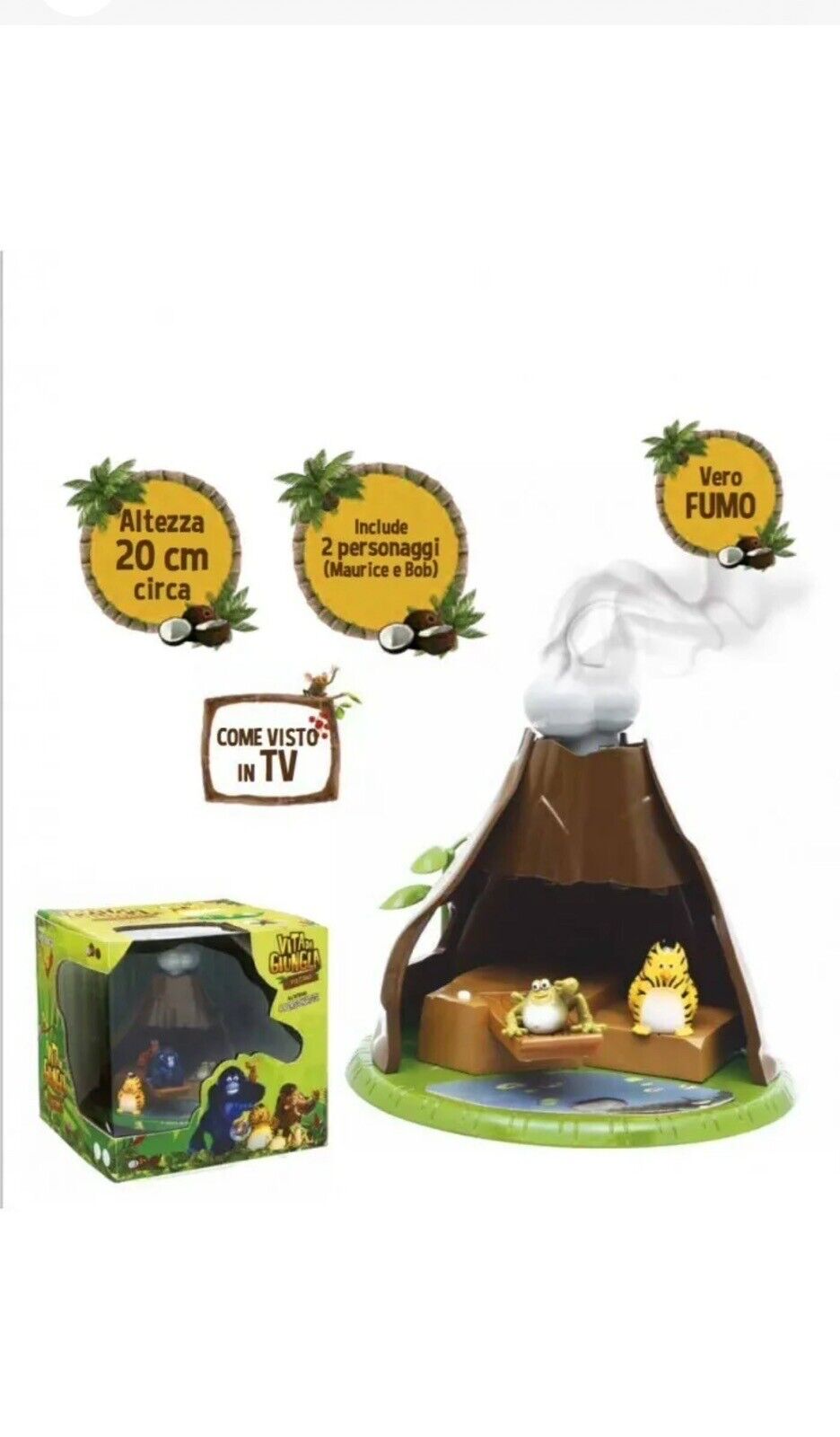 vita da giungla il vulcano personaggi inclusi e fumo vero