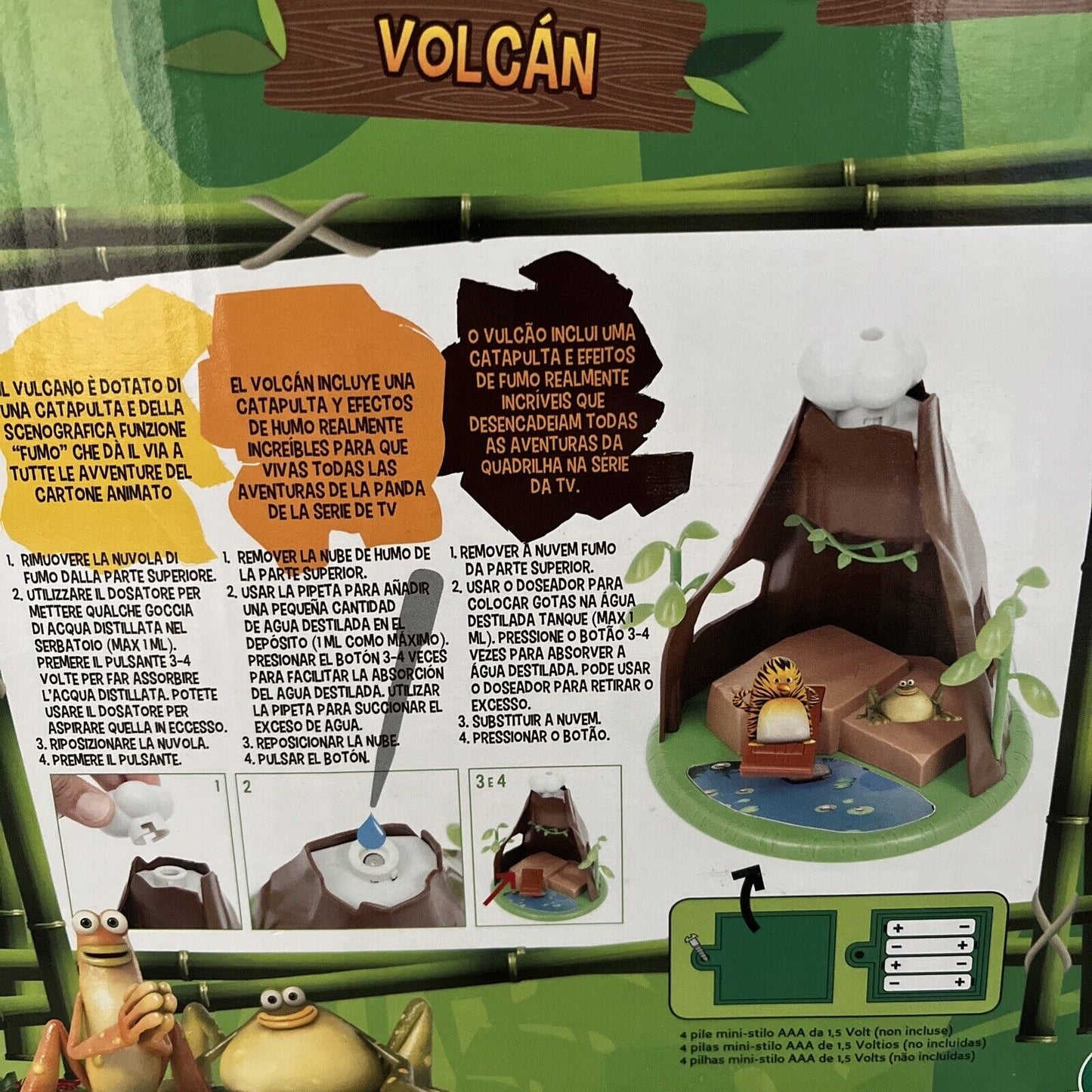 vita da giungla il vulcano personaggi inclusi e fumo vero