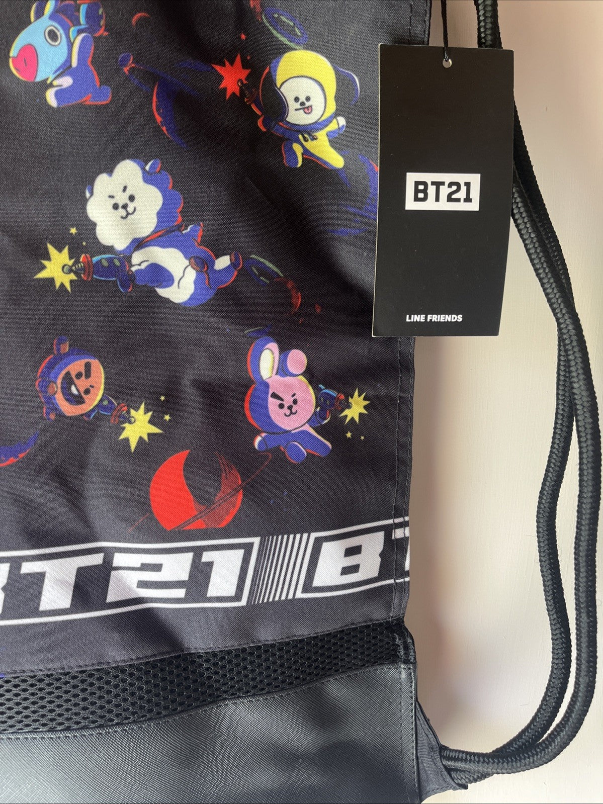 SACCA RAGAZZA BT21 FIGURE PERSONAGGI SCUOLA VACANZE 33X48 RESISTENTE ZAINO