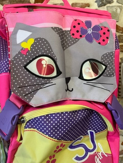 ZAINO SCUOLA SJ GANG SDOPP ANIMALI FLIP VOLTA PAGINA ESTENSIBILE OCCHI