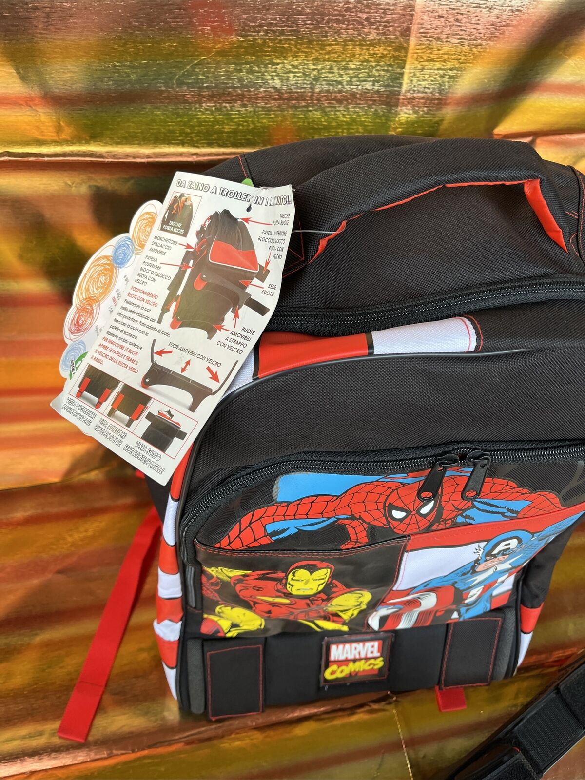 zaino XROLLEY trolley tracolla ruote removibili marvel comics super eroi