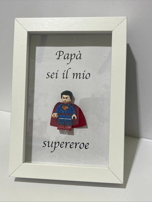 cornice festà del papà supereroe lego superman