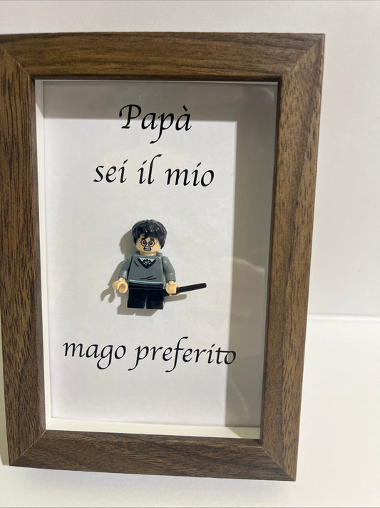 Cornice festa del papà mago preferito con lego harry potter