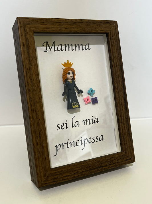 Cornice festa della mamma principessa quadro simil lego