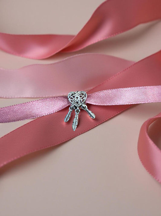 CIONDOLO CHARM CUORE PIUME ACCHIAPPASOGNI PER BRACCIALE